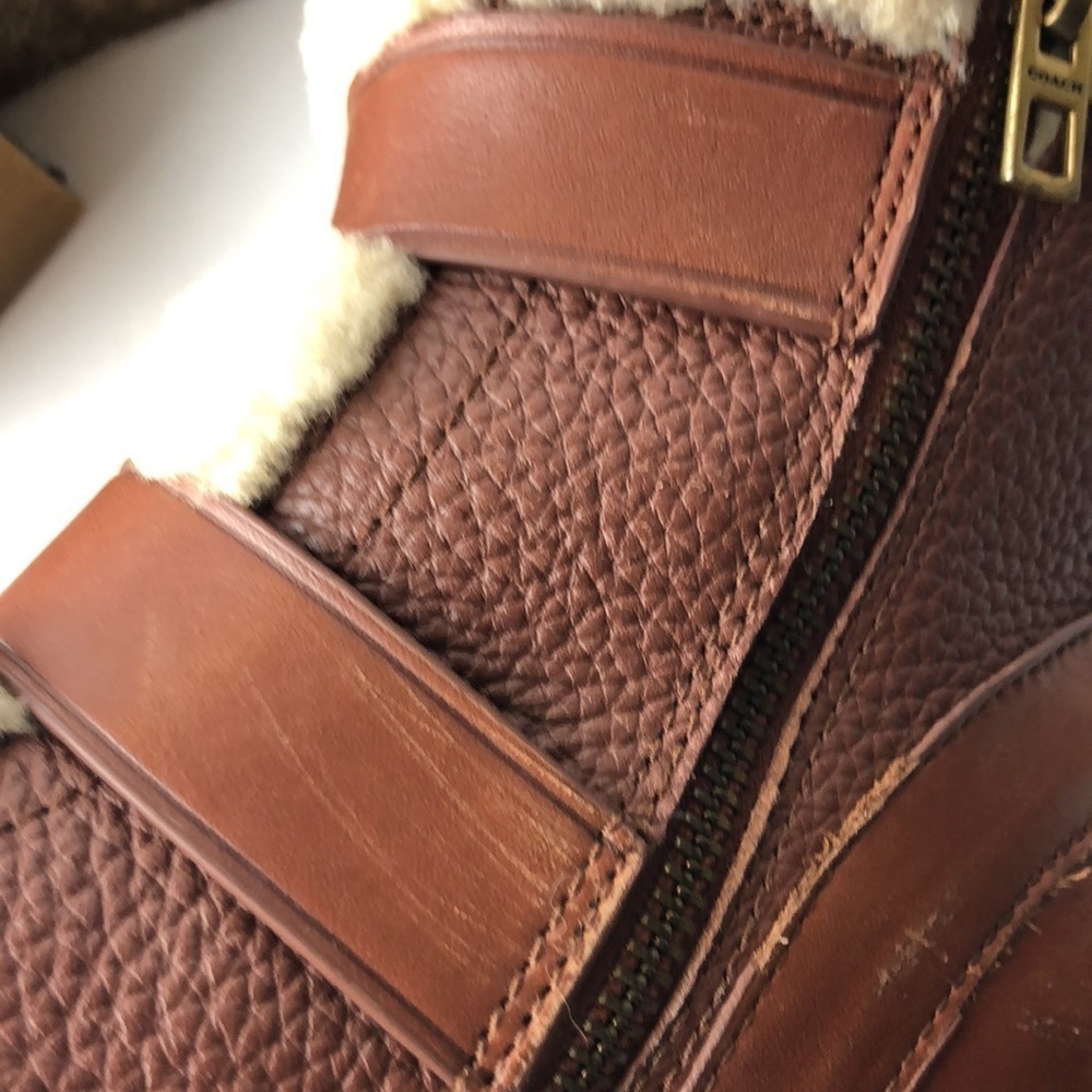 Coach Preston Brown Leather Ankle Boots 6.5 - Picture 14 of 16